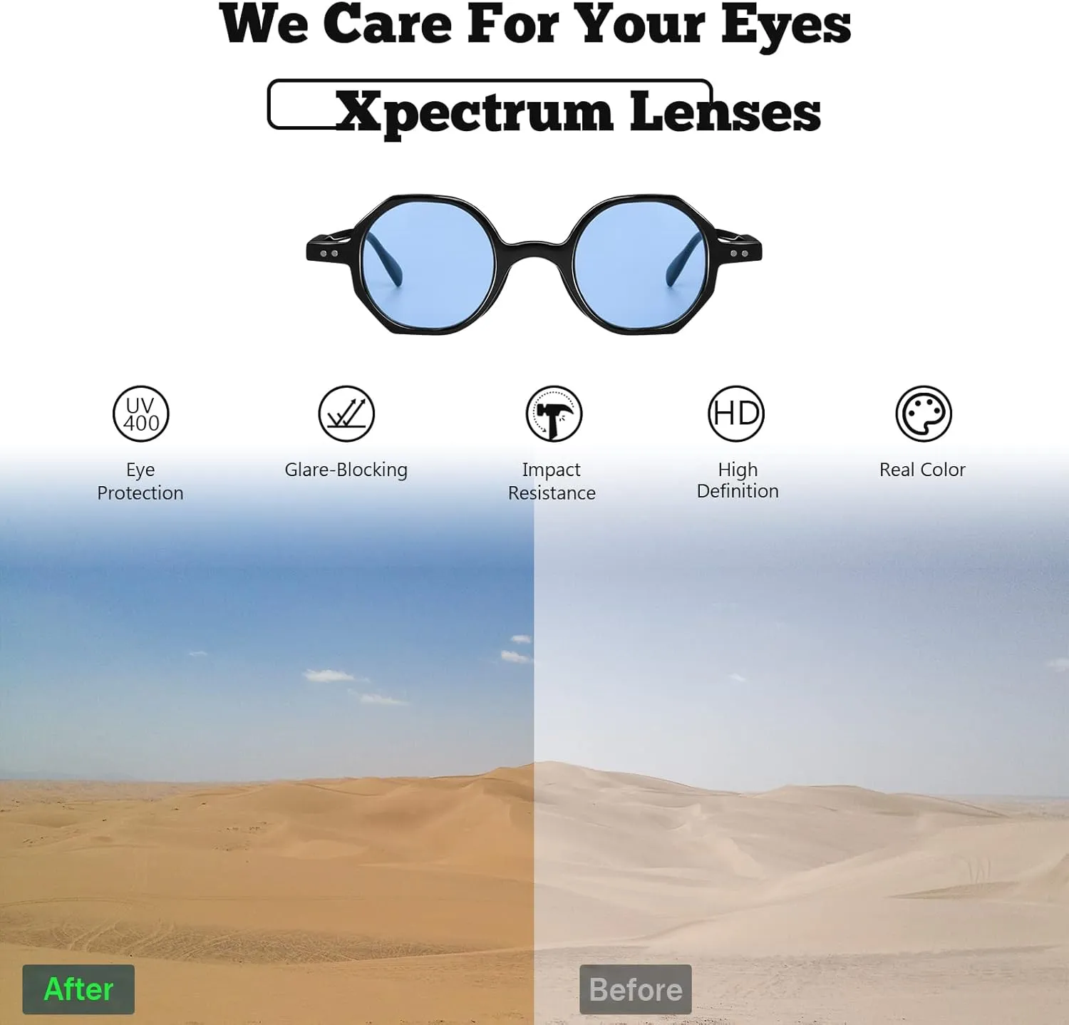 Xpectrum Small Retro Hippie Round Sunglasses for Men Women Vintage Circle Sun Glasses