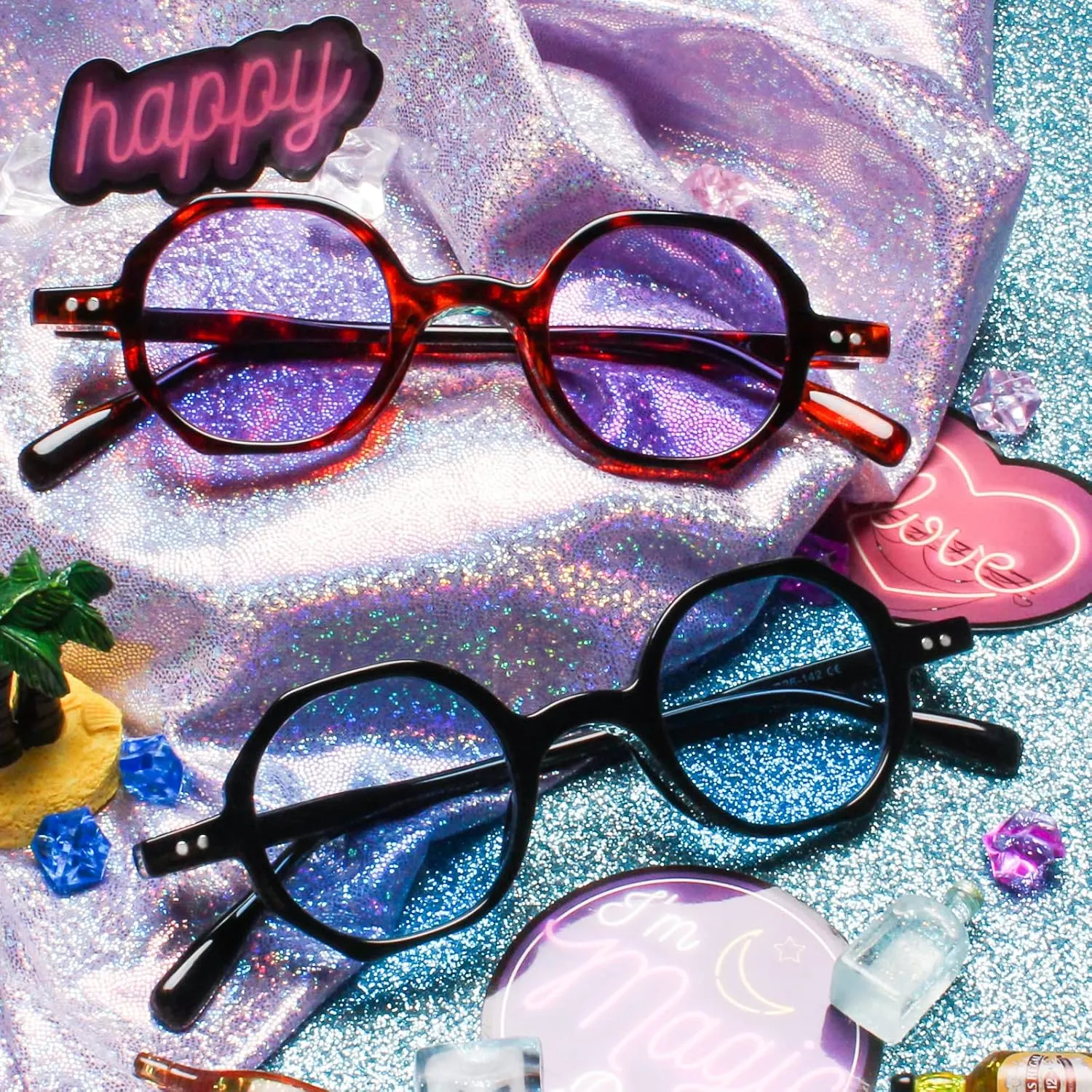 Xpectrum Small Retro Hippie Round Sunglasses for Men Women Vintage Circle Sun Glasses
