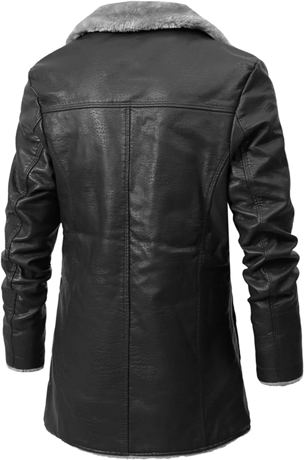 Ymosrh Men's Bomber Jackets Winter Faux Leather Sherpa Lined Jacket Motorcycle Outwear Coat Jacket, XL-4XL