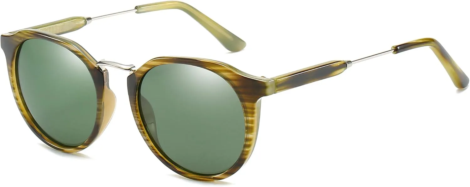 ZENOTTIC Retro Polarized Round Sunglasses for Men Women Vintage Style UV400 Protection Lens