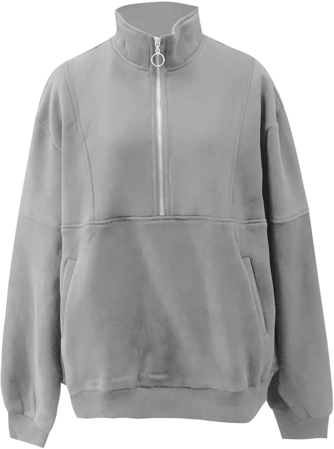 Zipper Hoodies For Women Fall Fashion 2023 Half Zip Up Lone Sleeve Oversized Sweatshirts Y2K Clothes Teen Girls