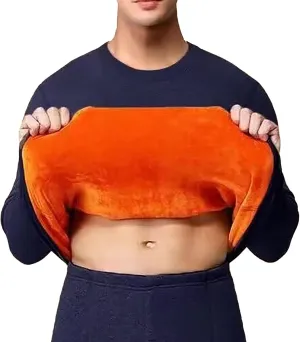 ZYXTIM Mens Thermals Sherpa Lined Undershirt Fleece Thicken Pullover Basic Tops Sweatshirt John Shirts Loungewear Oversized